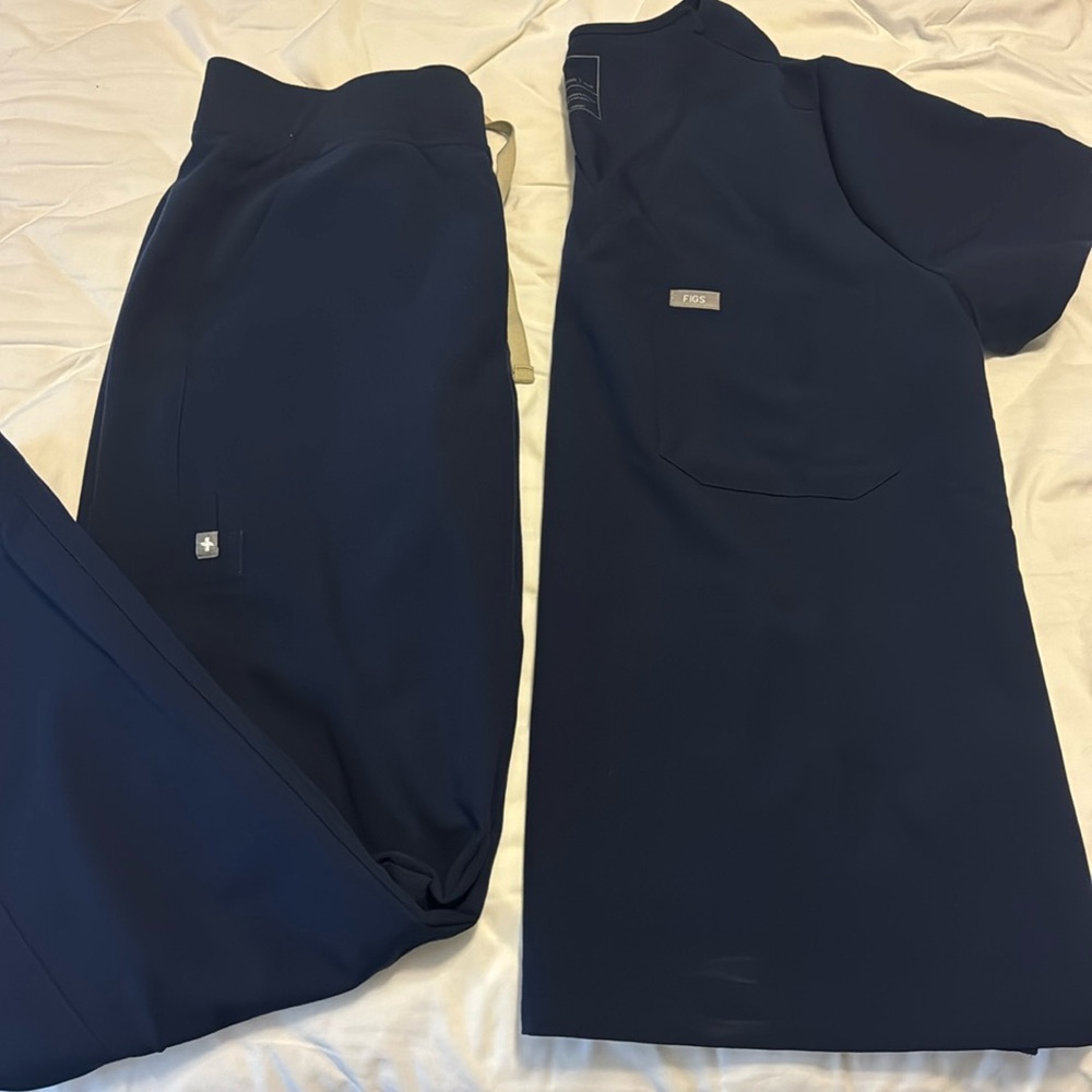V Neck Scrub Top and Bottom Set.